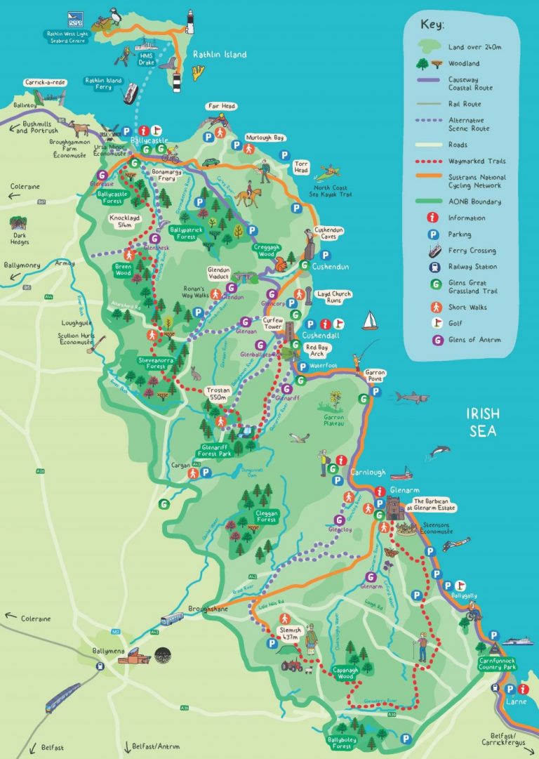 Antrim Coast & Glens Area Of Outstanding Natural Beauty Northern Ireland